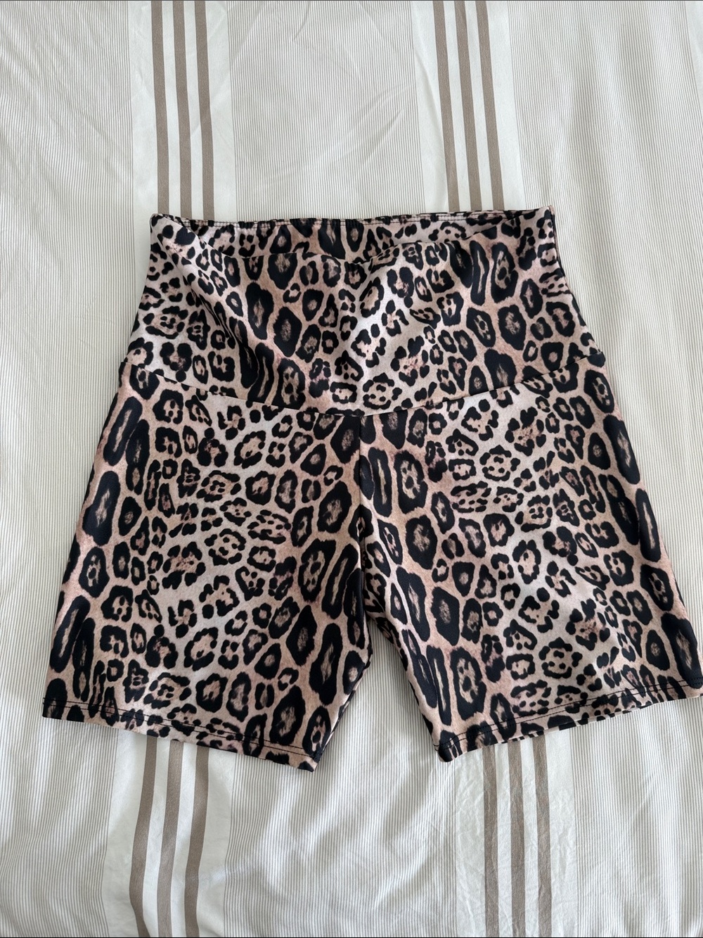 Leopard Cheetah Print High-Waist Women’s Bike Shorts
